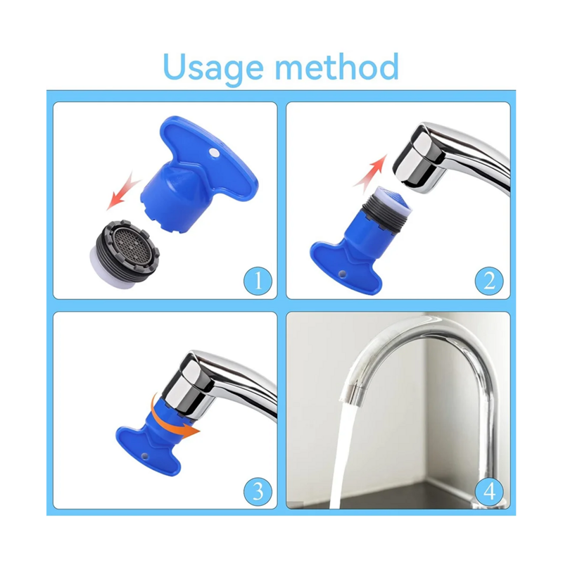 Water Saving Faucet Flow Restrictor com chave de remoção, Aeradores Cache, M16.5, M18.5, M21.5, M24, 20pcs
