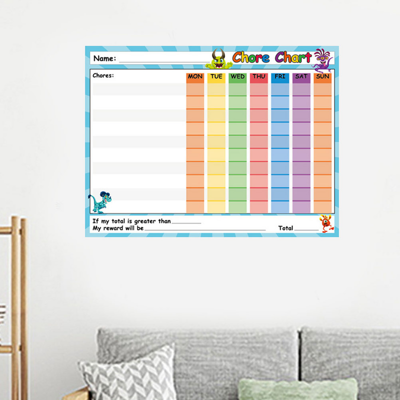 Supvox Magnetic Stickers Chore Chart Dry Erase Reward Chart Responsibility Chart Self-Adhesive Potty Chart Home Classroom
