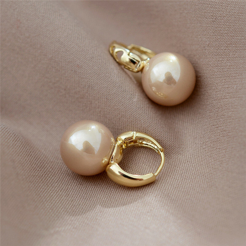 2022 новые милые жемчужные шпильки серьги-кольца для женщин золотого цвета серьги минималистичные крошечные Обручи Свадебные модные ювелирные изделия