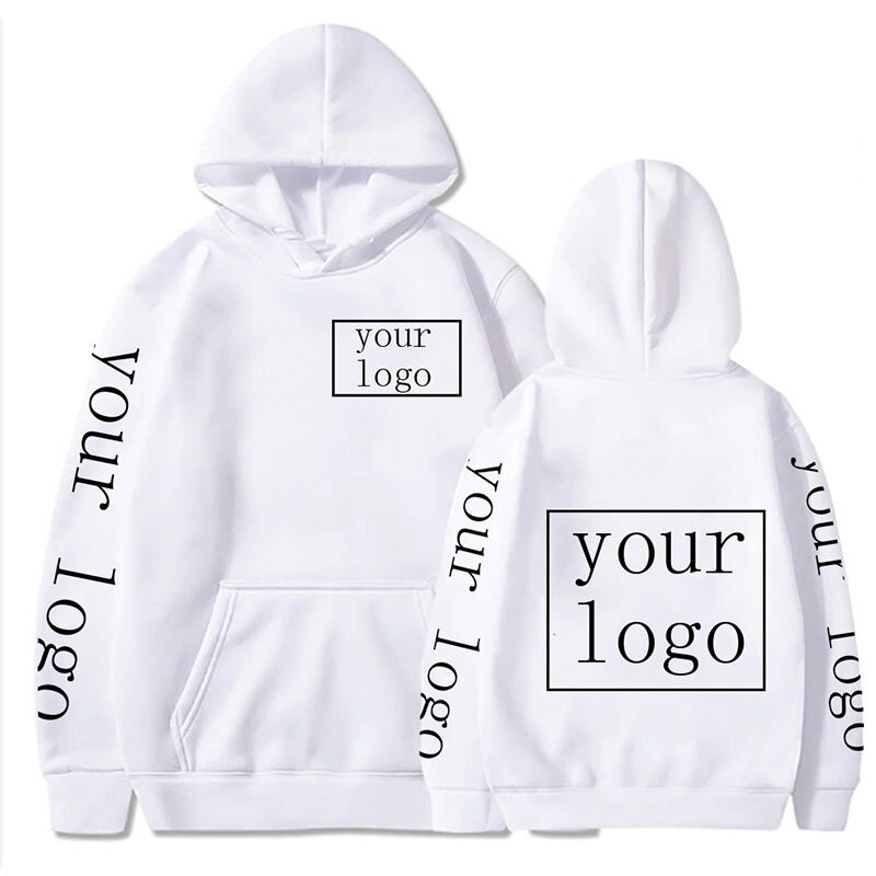 Seu próprio logotipo da marca de design/imagem personalizado homem mulher texto diy hoodies moletom casual com capuz roupas moda nova