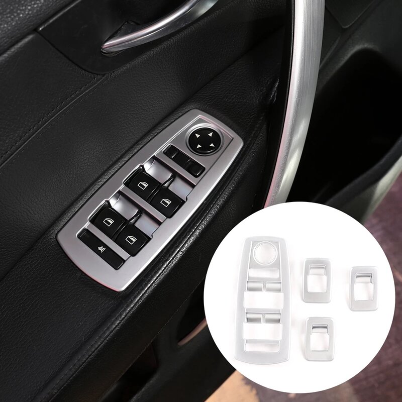 For-BMW X3 E83 2006-2010 Car Window Glass Lifting Buttons Frame Trim Stickers 4Pcs/Set
