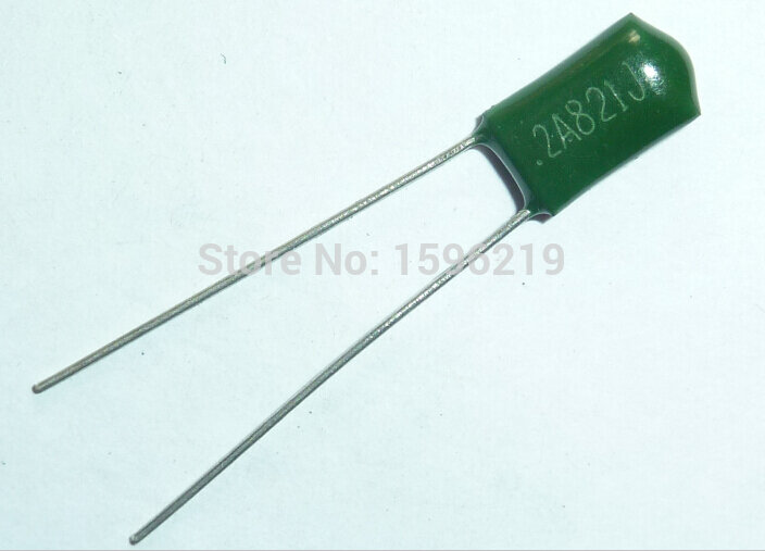 100 pces capacitor de filme mylar 100v 2a821j 820pf 0.82nf 2a821 5% capacitor de filme de poliéster