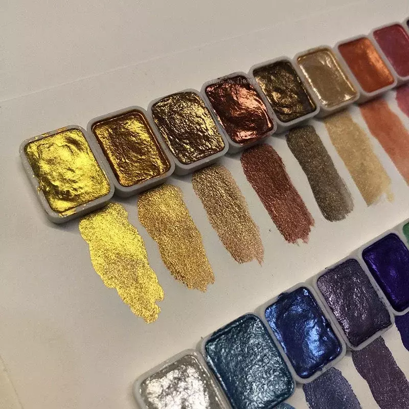 20 colori 1ml Set di pigmenti ad acquerello solido oro e argento polvere minerale perla pigmento arte pittura ad acquerello decorazione per unghie