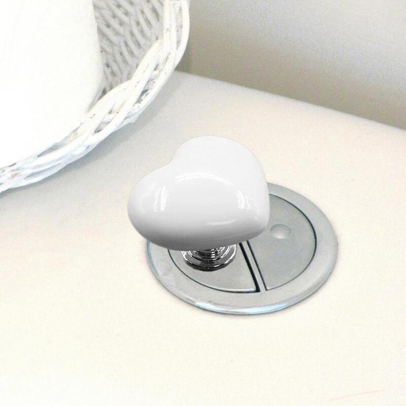 Toilet Press Button Heart Shaped Press Tank Push Switch Toilet Bathing Room Decor Water Press Flush Button