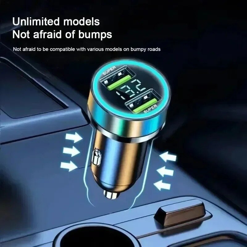 Carro Super Carregador Rápido para iPhone e Telefone Samsung, 240W, Portas USB duplas, Adaptador de carregamento rápido, Carregadores automotivos