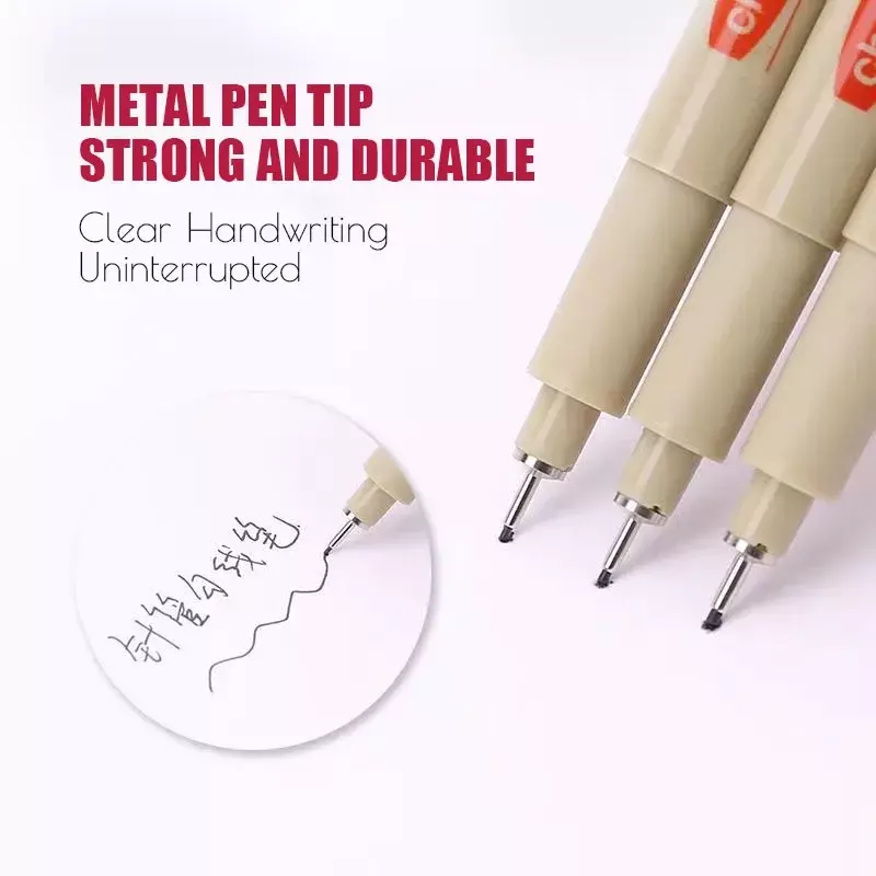 3/12Pcs Pigment Liner Micron Pen Marker Hook Line Needle Pen for Drawing Sketch Ink Soft Brush Pen Stationery Art Supplies
