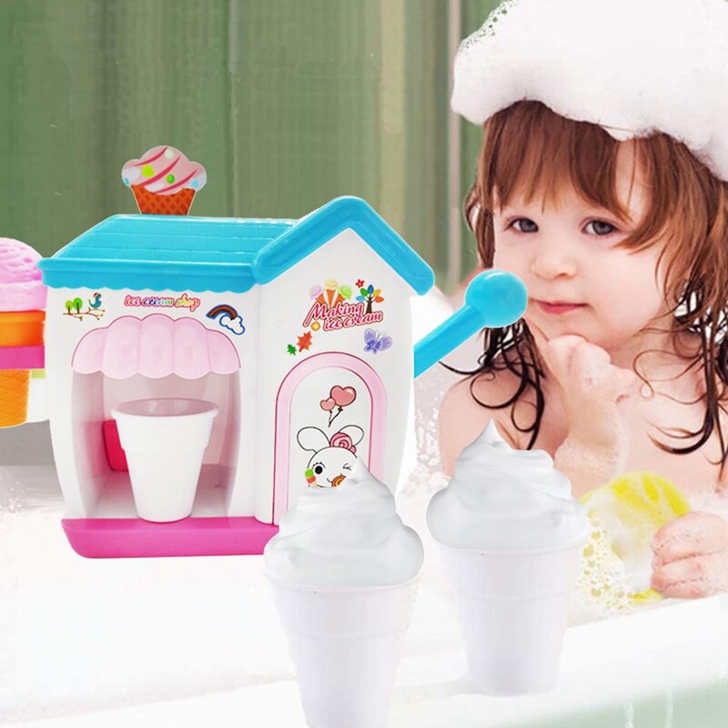 子供用バスルーム用泡アイスクリームバブルマシン,バスおもちゃ,プレイハウス,教育ゲーム