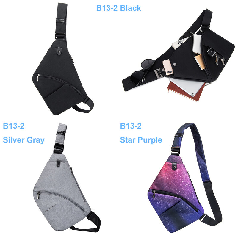 OSOCE-حقيبة كتف رجالية مقاس 7.9 بوصة ، حقيبة صدر رفيعة للغاية ، حقيبة كتف ، لجهاز iPad ، اللون الرمادي ، الأسود والفضي