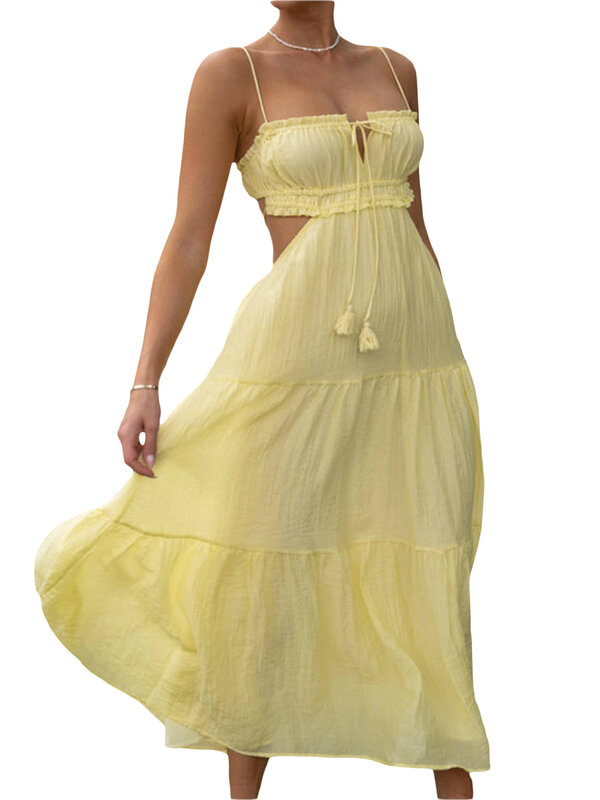 Женское платье макси с цветочным принтом, открытыми плечами и оборками, модель бохо, с дымчатым лифом и цветочной многоярусной юбкой