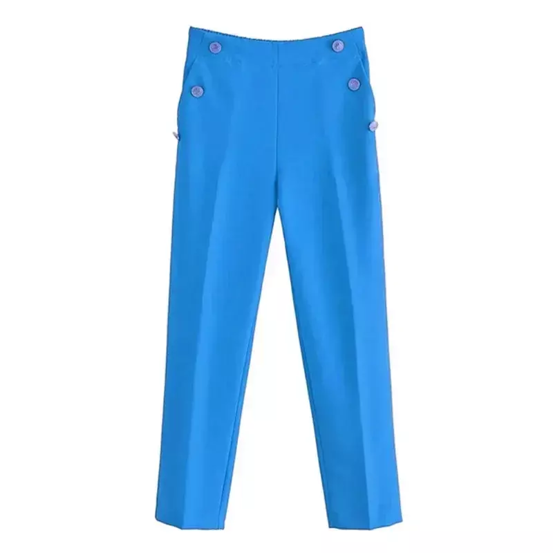 Женские модные элегантные шикарные брюки-карандаш Эластичные Боковые карманы на пуговицах облегающее нижнее белье