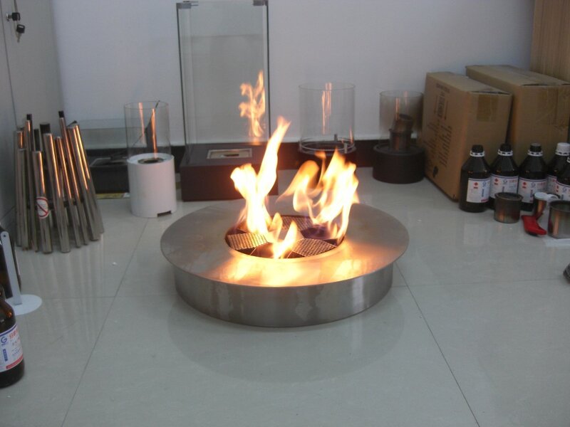 Living Fire 20 Inch Bio Ethanol Fireplace Burner Round Outdoor Heater