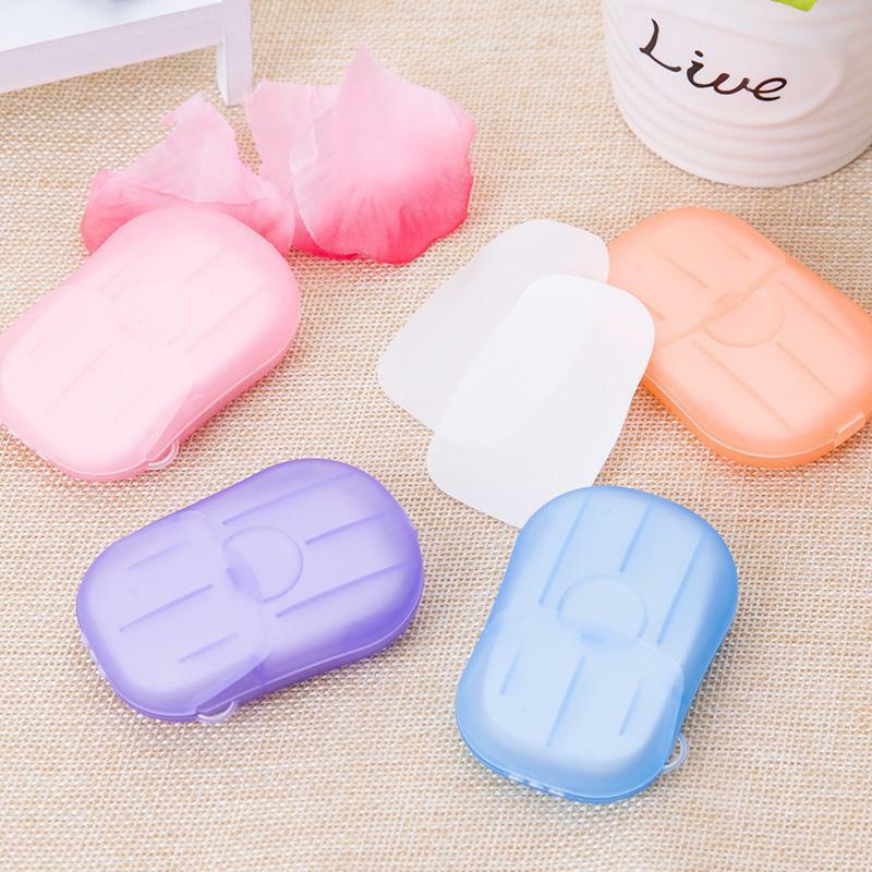 New 100-20PCS Portable Mini Disposable Soap Paper Travel Disinfecting Soap Paper Washing Hand Bath Clean Scented Slice Sheets
