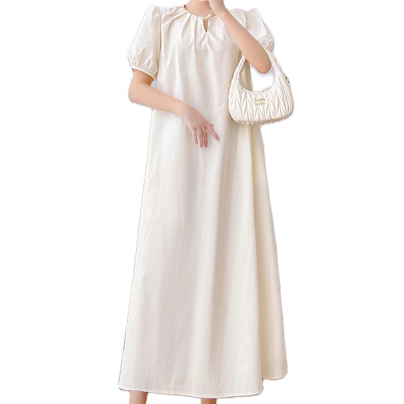 Женское платье для беременных, летнее платье-трапеция с коротким рукавом и круглым вырезом, свободное модное платье для беременных
