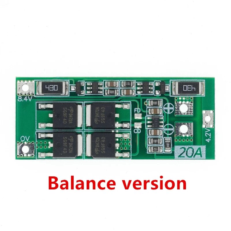 Panneau de Protection de batterie au Lithium 2S 20A 7.4V 8.4V 18650, carte BMS Standard/Balance
