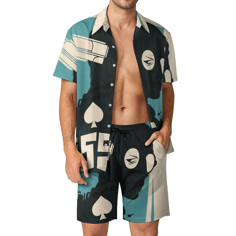 Spiral Tie Dye Shirt 2 Stück Anzug 3D-Druck Vintage Shirt Strand Shorts übergroße 2 Stück Set Urlaub Hawaii Streetwear Mann Anzüge