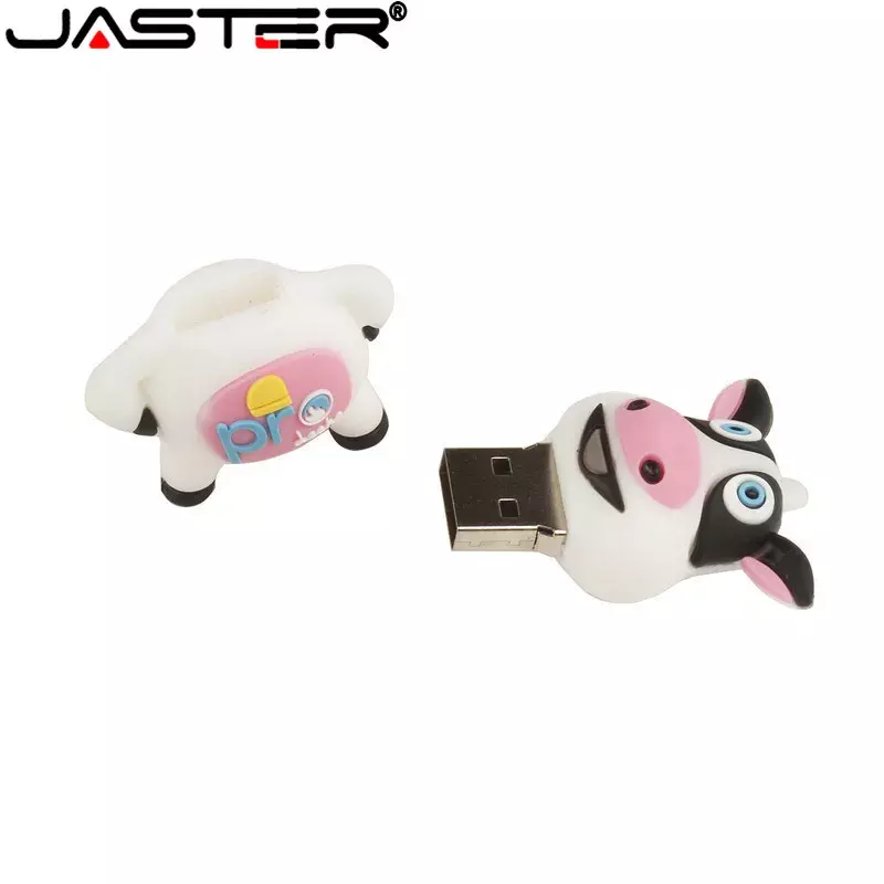 JASTER New Cute Pen Drive Dairy Cow Usb Flash Drive Cow Pendrive Animal USB Stick 4GB 8GB 16GB 32GB 64GB Memory Stick U Disk