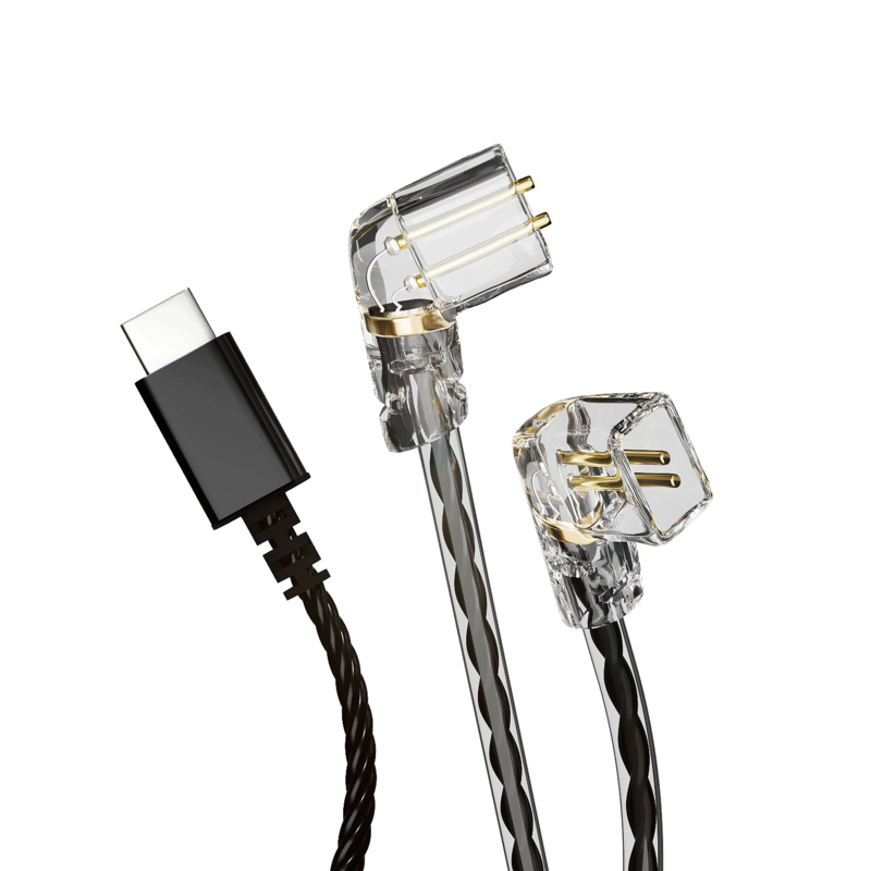 Cable de auriculares de doble pin, accesorios de repuesto para CCA/KZ/TRN/QDC/DUNU/SIMGOT, 0,75mm, TYPE-C