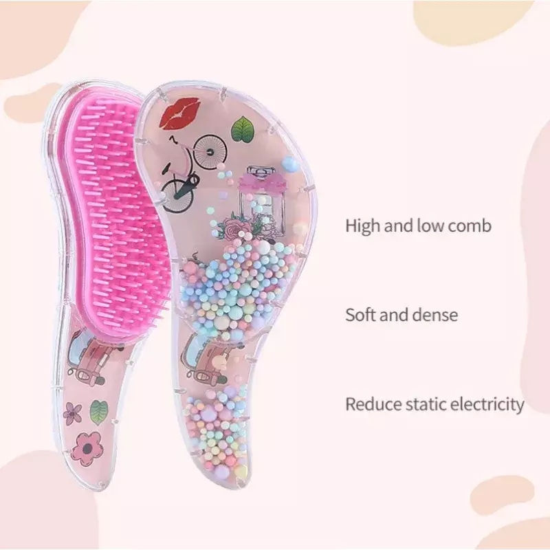 Neue Nette Friseur Kamm für Kinder Anti-knoten Massage Fließende Bead Haar Kamm Kinder Mädchen Kleid Up Makeups Spielzeug geschenke