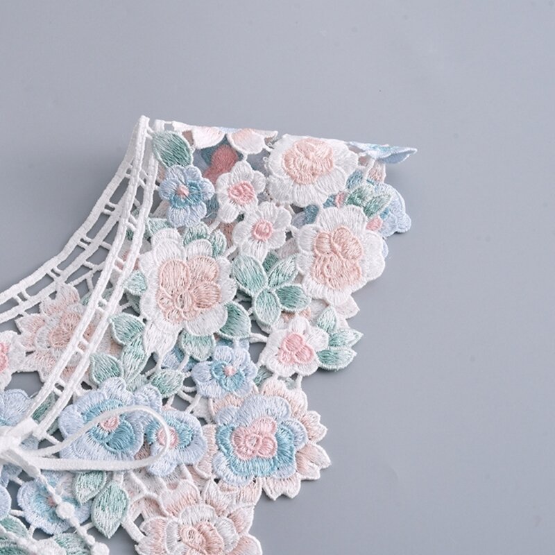 Фея мини-накидка женская элегантная вышивка красочная цветочная шаль с искусственным воротником
