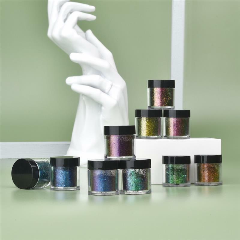 0.5g/1 Jars Cosméticos Colorshift Chameleon Foils Flocos Glitter Para Nail Polish Corpo Rosto Cabelo Maquiagem Decoração Acessórios