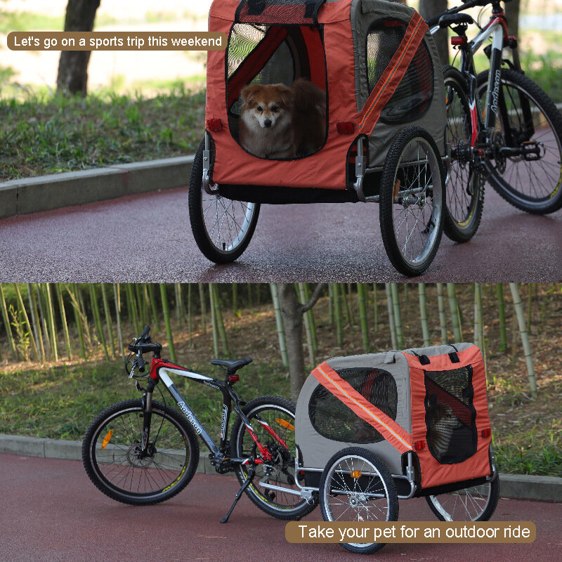 Large Pets Stroller Bicycle Trailer Cat And Dog Garden Cart Fold Outdoors Ride Travel Trailer Dogs Accessories Pet Items