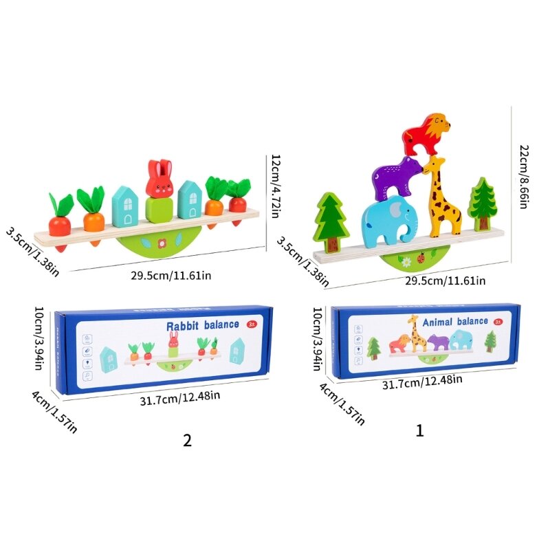 Brinquedo bloco empilhamento animais desenho animado para treinamento equilíbrio infantil brinquedo dropship