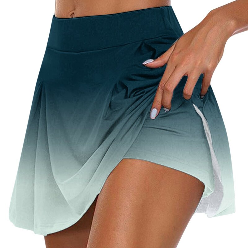 2024 kobiet sportowe taniec Fitness tenisowe krótkie spódniczki szybkoschnąca podszewka jednolity, damski wysoki stan Mini Golf sportowe spódnice