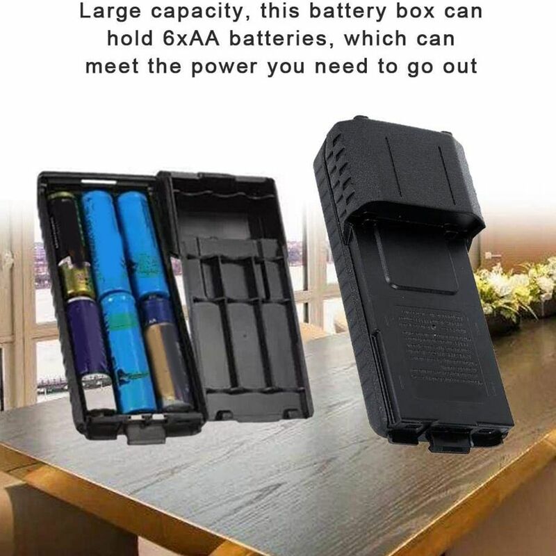 Baofeng-bf-uv5r aaa bateria caso, 6 x aaa, recarregável, para walkie-talkie