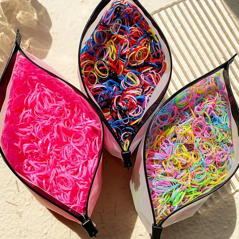 500 шт./набор, разноцветные эластичные резинки для девочек