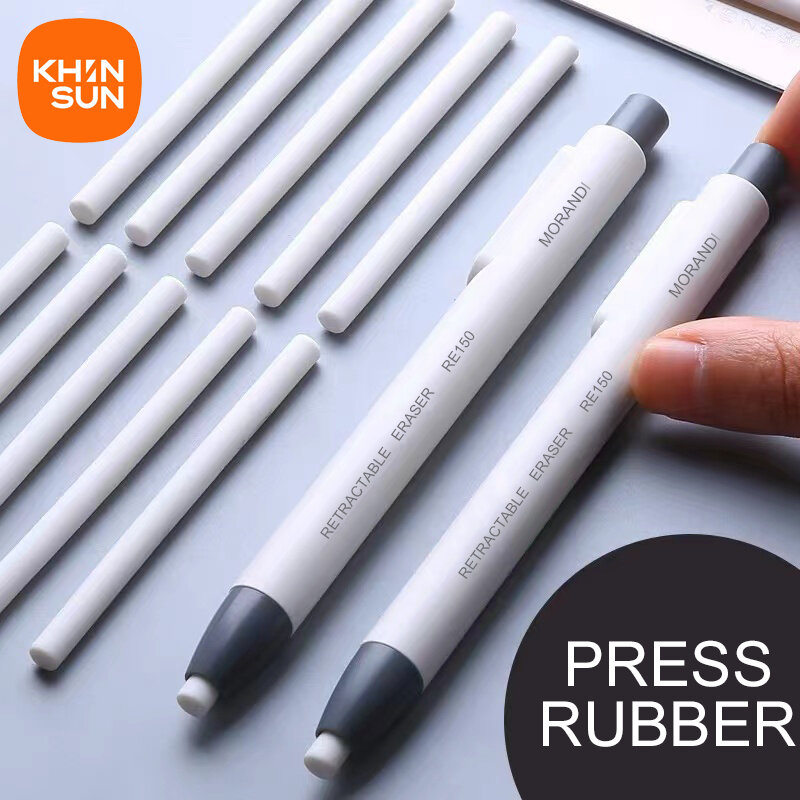 KHINSUN Press retrattile matita gomma correzione forniture penna stile matita gomma scrittura materiale scolastico cancelleria