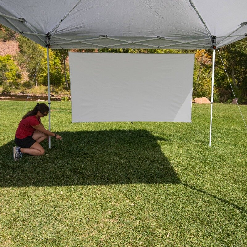 Outdoor Shade Wall/Projector Screen Canopy Accessory, White 87.2in. x 49in.