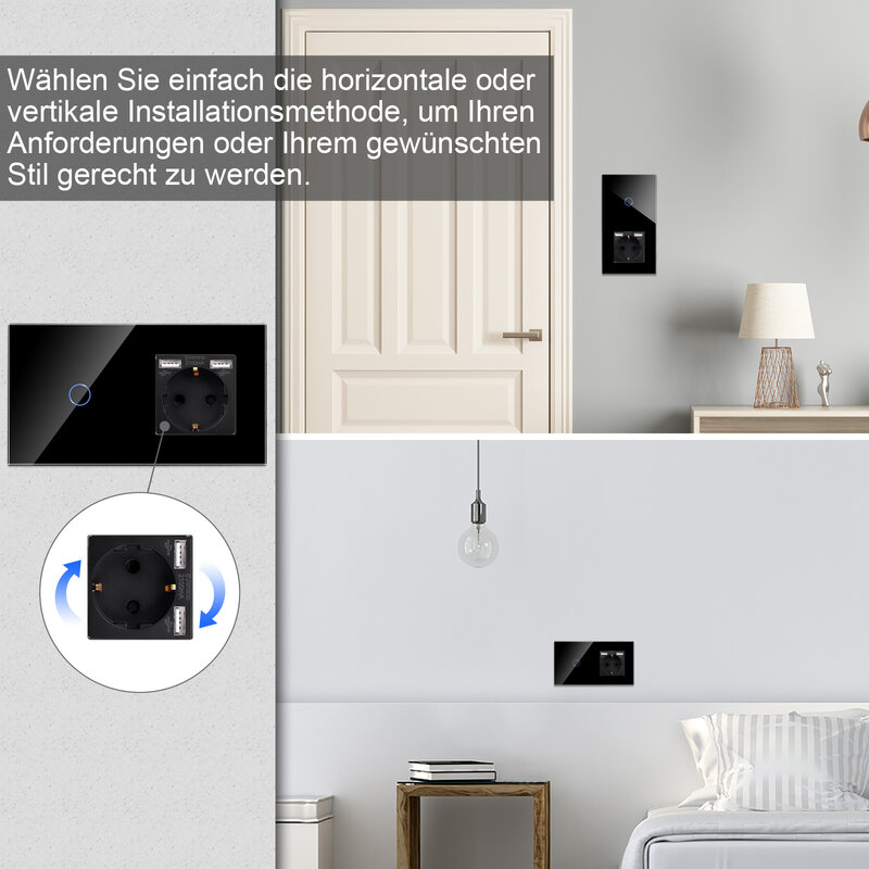 Умный сенсорный выключатель DAJIMEI Tuya, 1/2/3 клавиши, Wi-Fi, стандарт EU, настенная розетка с двумя USB-портами, умная жизнь, Google Alexa для дома