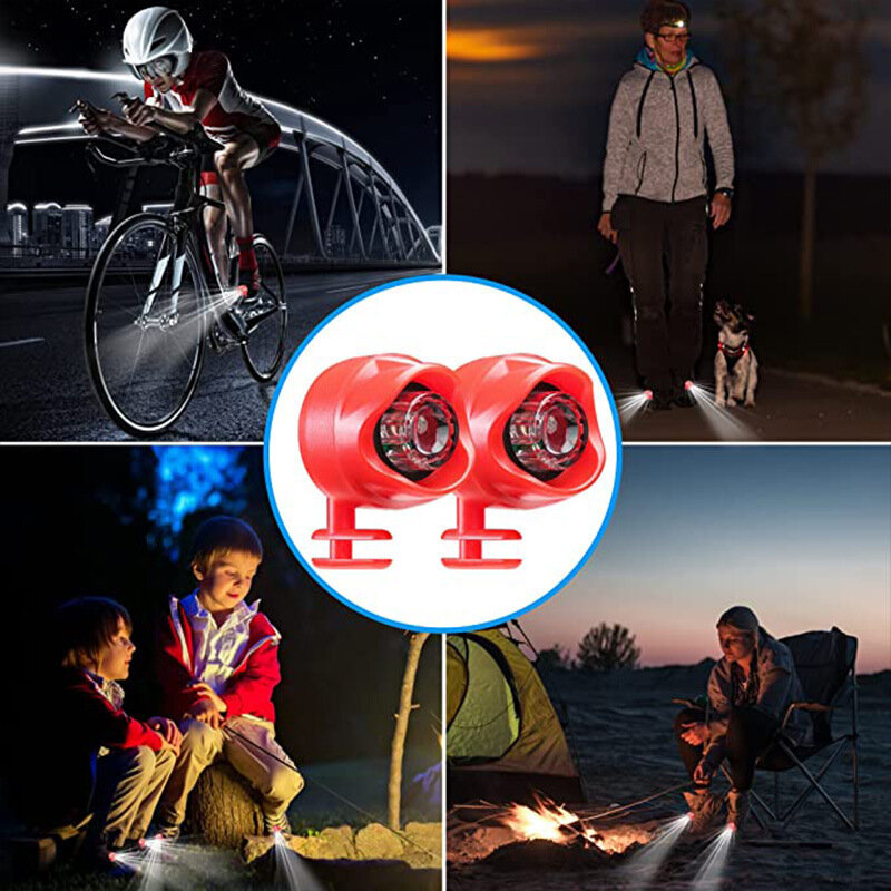 Luces nocturnas de 3 modos, faros de pie, luces de advertencia para senderismo y camping, accesorios de iluminación para deportes al aire libre