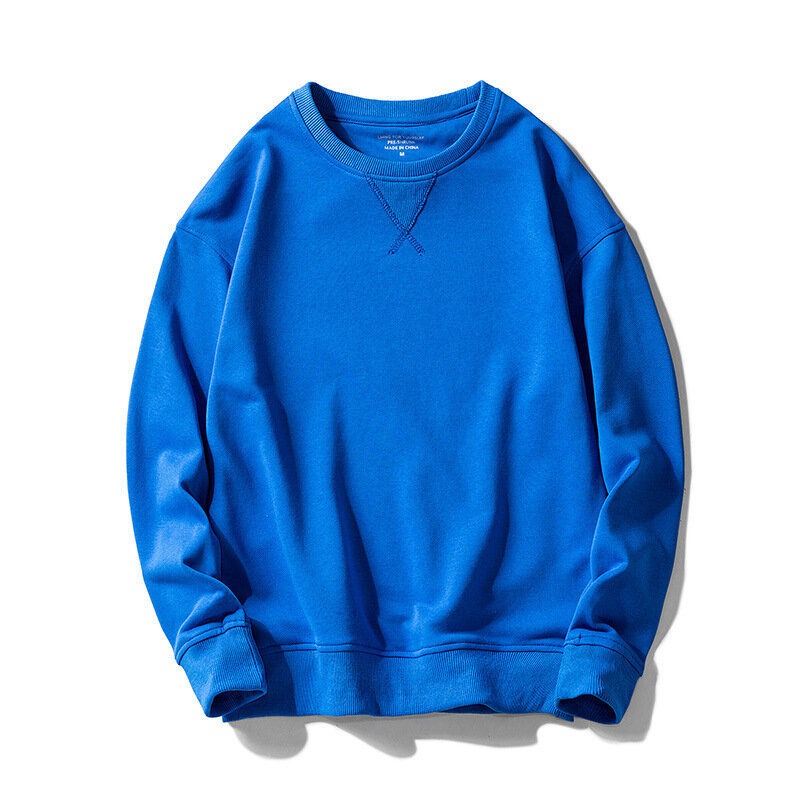 MRMT Sweater pria leher bulat, atasan kaus ukuran besar warna Solid tren nasional Hip Hop longgar, Sweater leher bulat baru 2024
