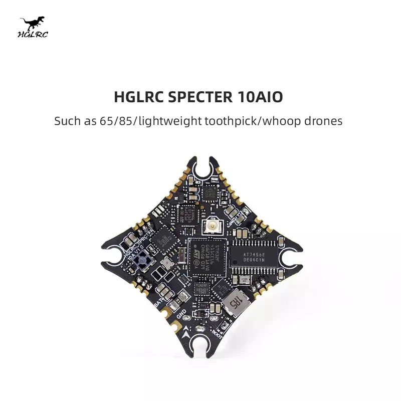 Контроллер полета HGLRC SPECTER 10A 1-2S AIO F411 BLHELIS 10A 5,8G 400 МВт VTX SPI ELRS 2,4G RX для дрона с зубочисткой 65-85 мм оптом