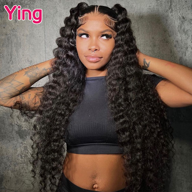 Ying 12A Honey Blonde Omber #4 Dark Root Deep Wave 13x4 Glueless Wigs Human Hair 13x6 Lace Front Wig PrePlucked With Baby Hair