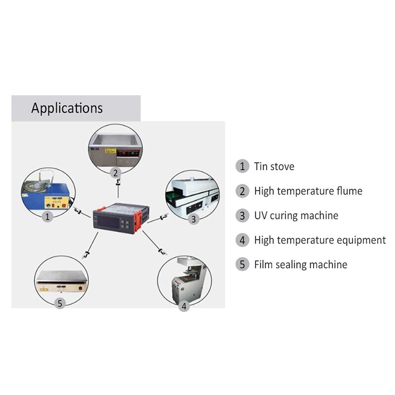デジタル温度コントローラー,熱電対センサー付き,組み込みサーモスタット,pt100,m8,400 v,220
