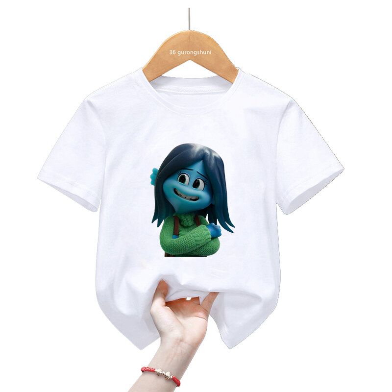 Футболка для мальчиков и девочек, милая рубашка Челси с рисунком аниме Ruby Gillman, одежда с коротким рукавом для подростков