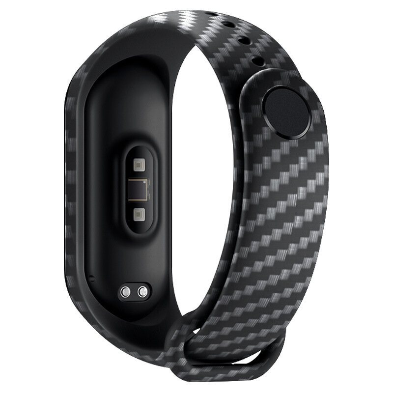 Carbon fiber strap For Xiaomi Mi Band 7 nfc Wristband smartwatch MIband 5 silicone bracelet correa Mi Band 4 5 3 6 accessories