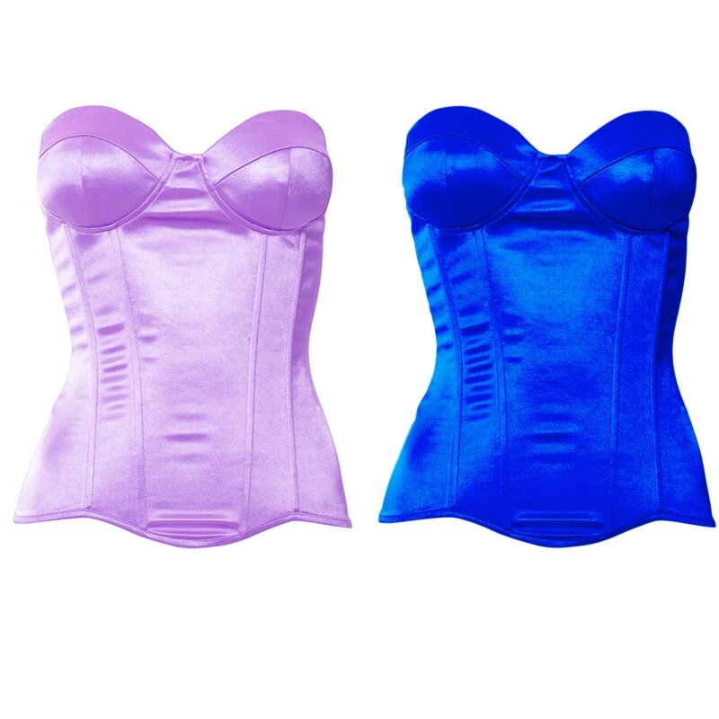 Satijnen bustiers korsetten Sexy push-up corset tops backless voor vrouwen om te verslijten