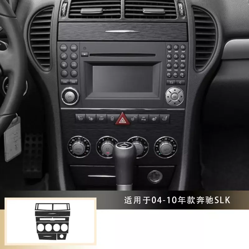 สำหรับ Mercedes Benz SLK 2004-2010คาร์บอนไฟเบอร์ AT อัตโนมัติภายในรถสติกเกอร์ Central แผงควบคุมมัลติมีเดีย Gear แผง
