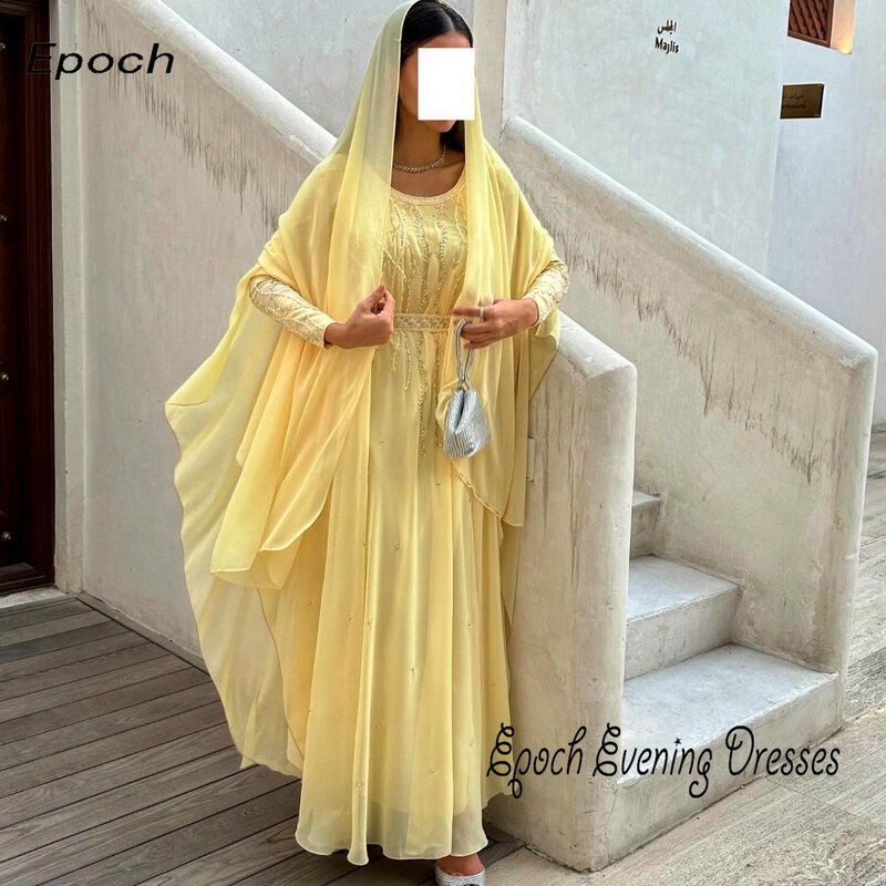 Epoch-vestido de noche Formal para mujer, elegante vestido largo hasta el suelo con cuentas rectas, para cóctel y graduación, 2024