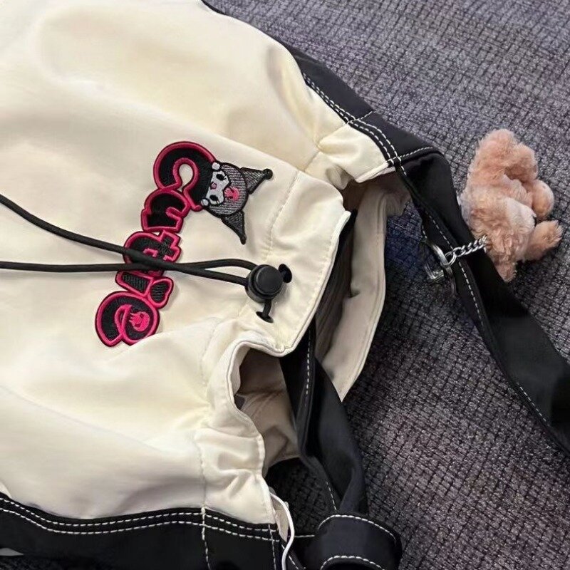 Mbti Nylon Kuromi Womens Schoudertas College Stijl Originele Mode Casual Messenger Bag Grote Capaciteit Jeugd Vrouwelijke Handtas