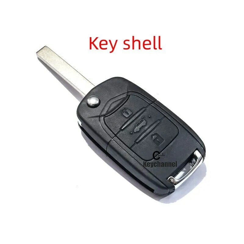 Keychannel 3 Tombol Remote Kunci Mobil ID47 433MHz Remote Control Lipat Jarak Jauh Nirkabel untuk BAOJUN 730 560 Remote Pengganti