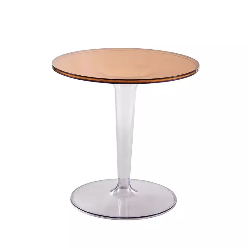 Round Coffee Tables Transparent Brown Acrylic Home Furniture Bedside Table For Living Room Kitchen Coffee