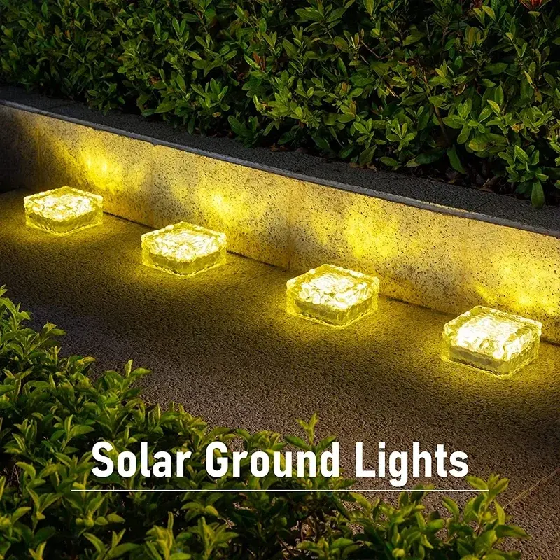 Luces Led solares para cubos de hielo, lámpara impermeable para pavimento de escaleras, Patio, césped, decoración de jardín, 1 LED