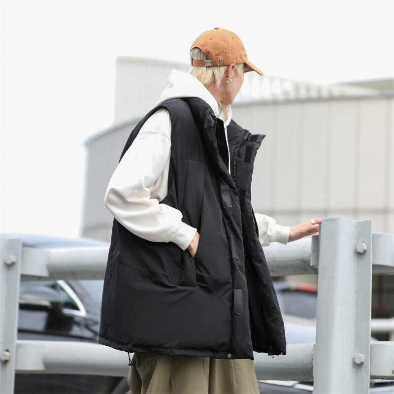 Parka per uomo abbigliamento gilet moda coreana Vintage più spesso inverno Techwear Harajuku Ropa De Hombre Streetwear Baggy Chic nuovo