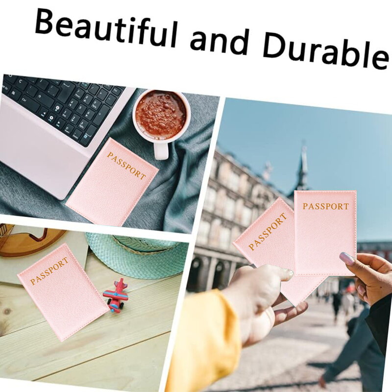 Funda de pasaporte de Color rosa, soporte de pasaporte, Serie de impresión de corona, cuero Pu, antiincrustante, accesorio de viaje