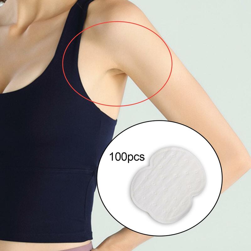 100x Wegwerp Onderarm Sweat Pads Wit Onzichtbare Zomer Jurk Stickers Oksel Zweet Protector Pads Voor Vrouw Meisjes Dames