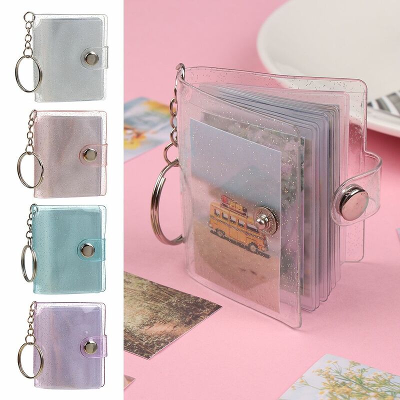1PC Pockets Portable Key Chain Accessories For Photos Cards Photos Holder Mini Photo Albums 2 Inch